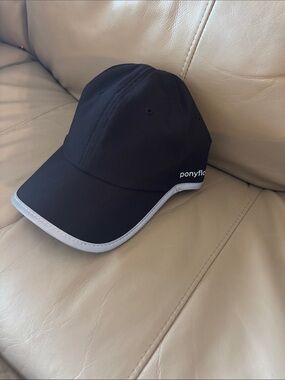 Ponyflo Black Reflective-Trim Performance Cap